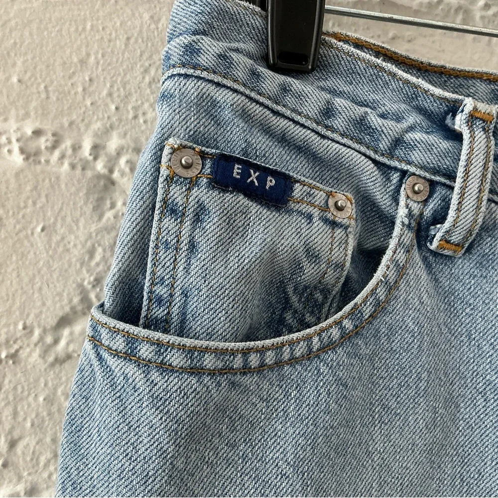 Vintage 90s High Waisted Bootcut Jeans Light Wash Denim Express Bleus 5/6 Long